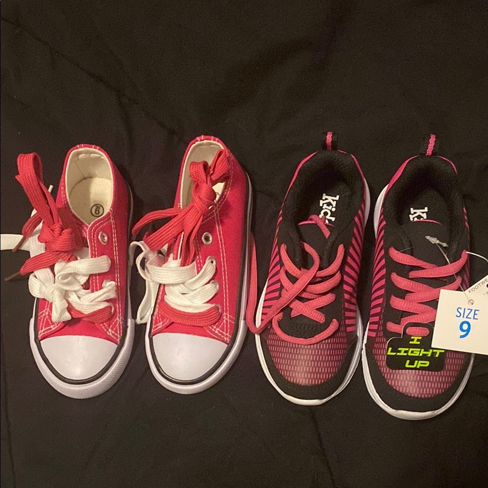 Kids Red and Black Light-Up Shoes